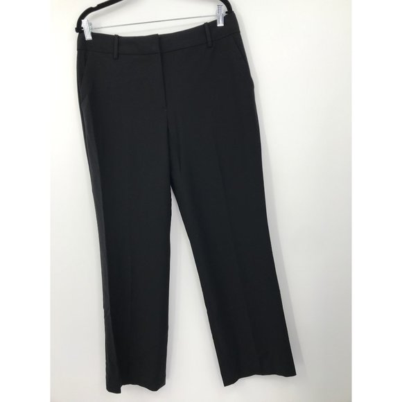 Talbots Heritage Stretch Wool Trouser Dress Straight Leg Pant Black 12 - Picture 2 of 5